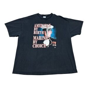2000s Tennessee River American by Birth Marine by Choice 3D Emblem Shirt Men 2XL